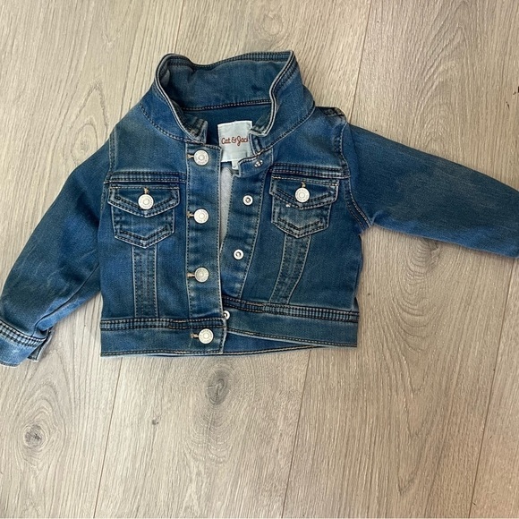 Cat and jack 12 m baby girl Jean jacket denim EUC - Picture 1 of 3